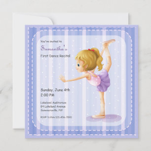 Inbjudan till stycke Little Ballerina Dance skäl