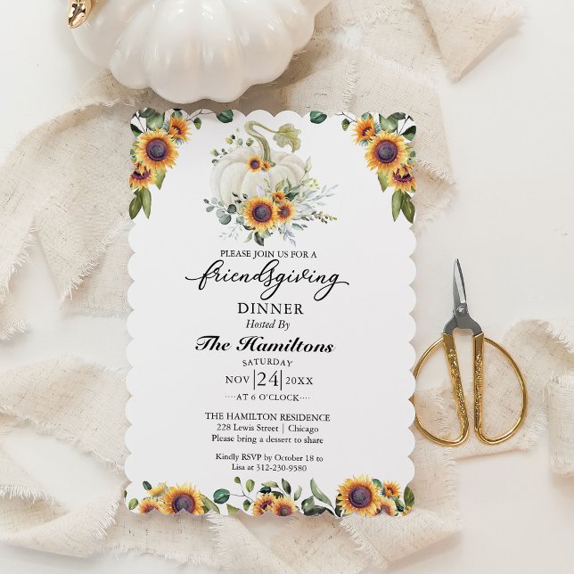Inbjudan till Sunflower Pumpkin Friendsgiving Midd (Skapare uppladdad)