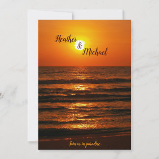 Inbjudan till Sunset Beach Destination Wedding