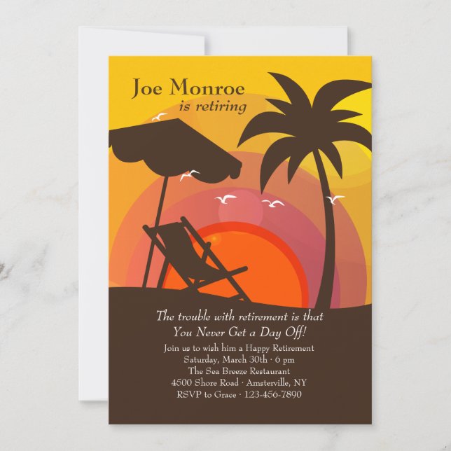 Inbjudan till Sunset Glory Pension Party (Framsida)