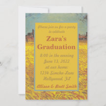 Inbjudan till Sunset Wheat Fält Studenten