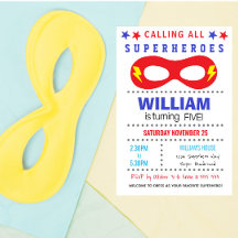 Inbjudan till Superheros Party Grattis på födelsed