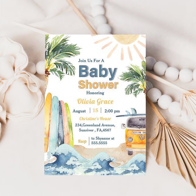 Inbjudan till surfa Beach Baby Shower (Skapare uppladdad)