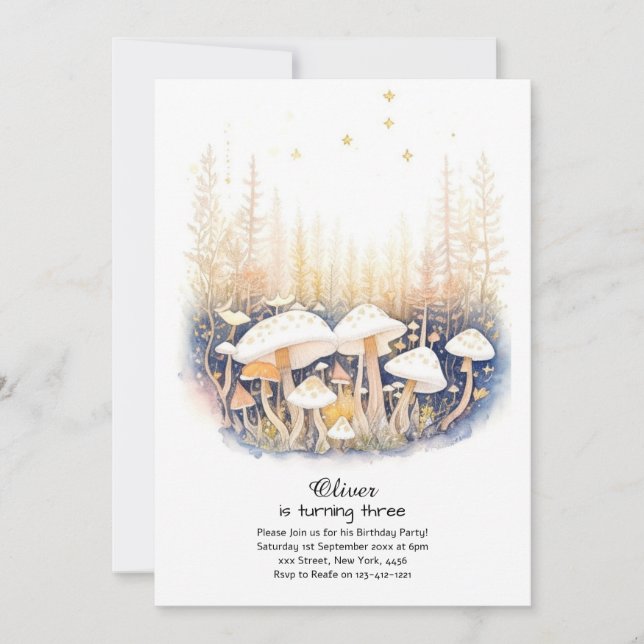 Inbjudan till svamp på födelsedagen (Framsida)
