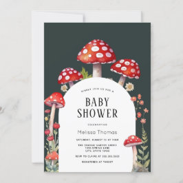 Inbjudan till svampstugan Woodland Baby Shower