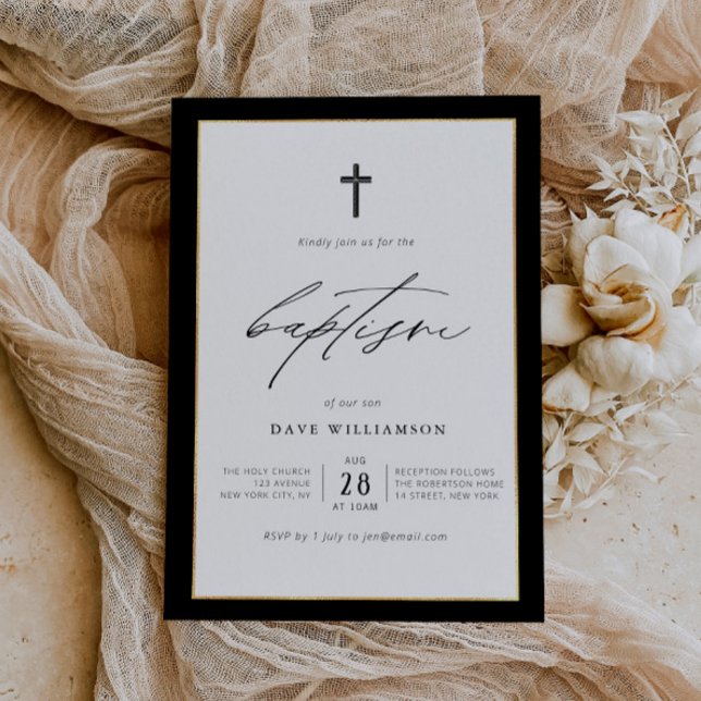 inbjudan till svart gräns-baptism (Skapare uppladdad)