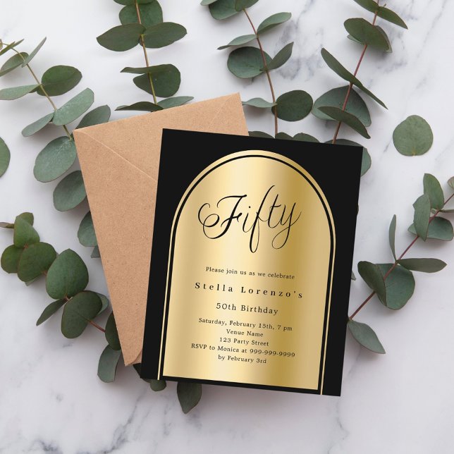 Inbjudan till svart guld-bågskript på 50 år (Skapare uppladdad)