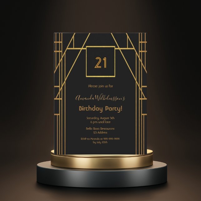 Inbjudan till svart guld på 20-årsdagen (Skapare uppladdad)