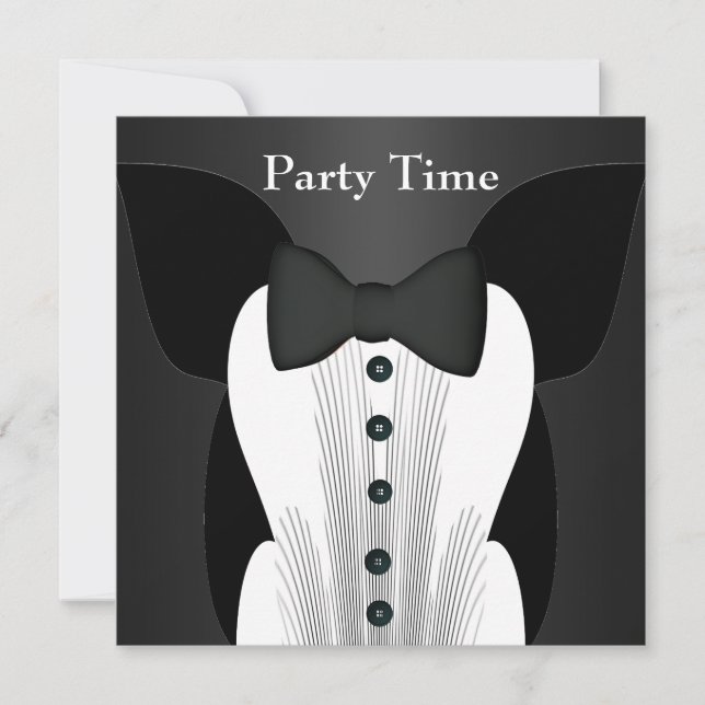 Inbjudan till Svart Kostym på födelsedagen (Framsida)