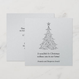 Inbjudan till Svarta och Silver Helgdag Träd