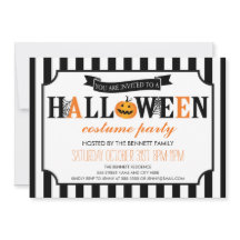 Inbjudan till svartvitt Halloween fest