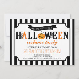 Inbjudan till svartvitt Halloween fest
