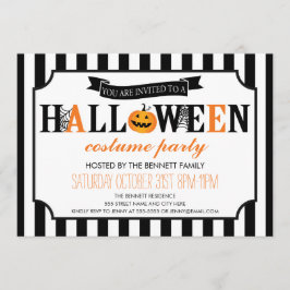 Inbjudan till svartvitt Halloween fest