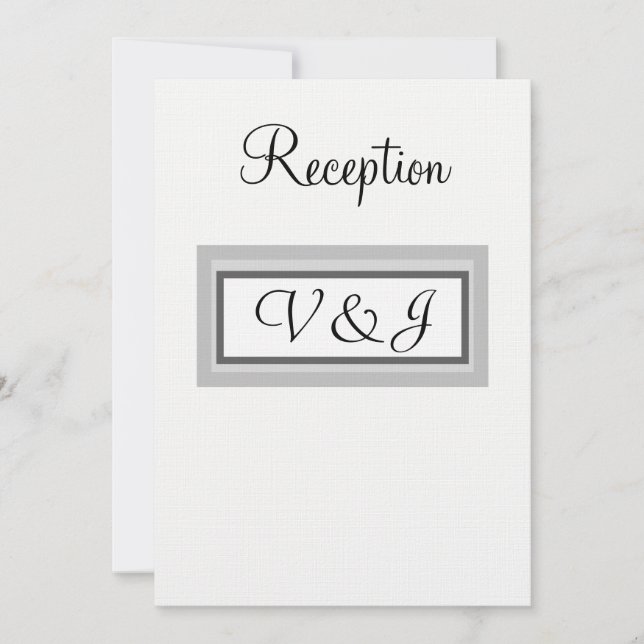 Inbjudan till svartvitt svartvitt i Monogram (Framsida)