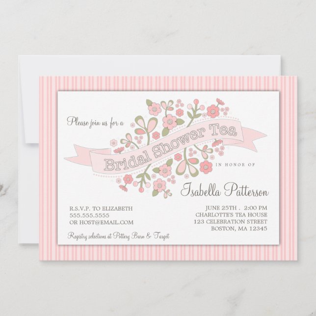 Inbjudan till Sweet Flowers Möhippa Tea Party (Framsida)