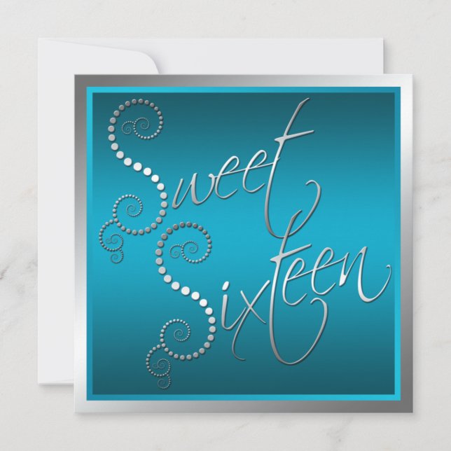 Inbjudan till Sweet sixteen av kalk och Silver Pea (Framsida)