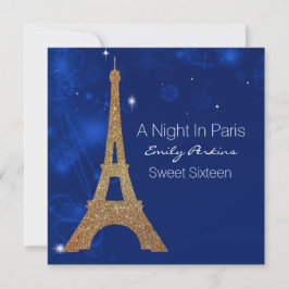 Inbjudan till Sweet sixteen av Paris-temat Elegant