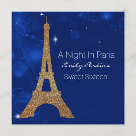 Inbjudan till Sweet sixteen av Paris-temat Elegant