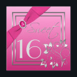 Inbjudan till Sweet sixteen av Rosa och Silver<br><div class="desc">Den här Sweet sixteen för söt rosa och silver blommigt kan också anpassas för en Quinceanera Sweet 15 party. Texten är anpassade (förutom "Sweet" på framsidan) och det finns flera papprare alternativ som du kan plocka. Om du behöver andra matchande objekt i den här designen, eller om du vill ha...</div>