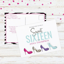 Inbjudan till sweet sixteen Birthday Girl Shoes