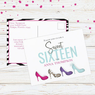 Inbjudan till sweet sixteen Birthday Girl Shoes