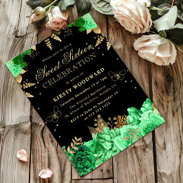 Inbjudan till Sweet sixteen för Blommigt för grönt