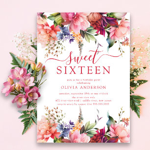 Inbjudan till Sweet sixteen för Petal Perfection