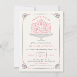 Inbjudan till Sweet sixteen Lacy Birthday Cake