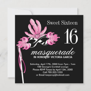 Inbjudan till Sweet sixteen maskeringspart
