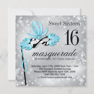 Inbjudan till Sweet sixteen maskeringspart