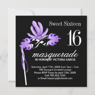 Inbjudan till Sweet sixteen maskeringspart