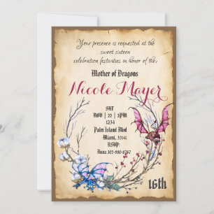 Inbjudan till Sweet sixteen mor i Dragons