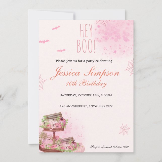 Inbjudan till sweet sixteen på födelsedagen (Framsida)