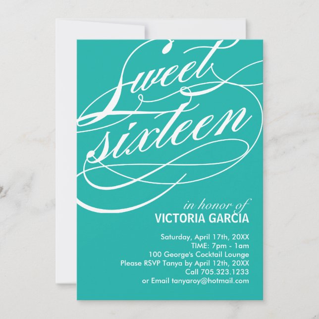 Inbjudan till sweet sixteen-part (Framsida)