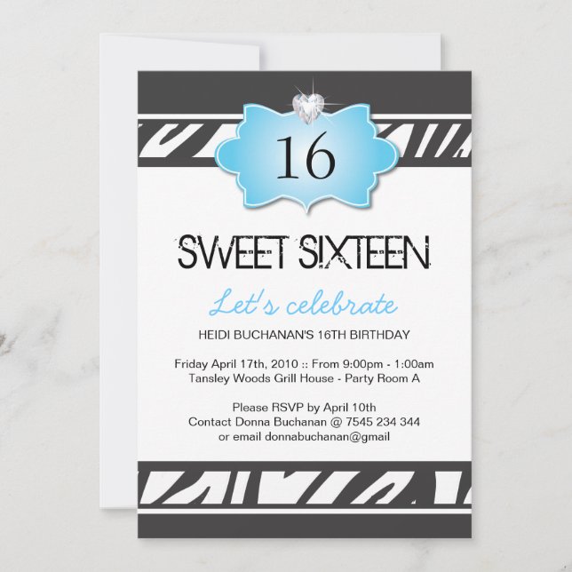 Inbjudan till sweet sixteen-part (Framsida)