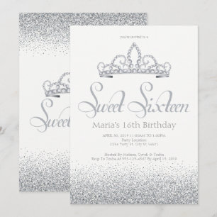 Inbjudan till Sweet sixteen silver och diamanter