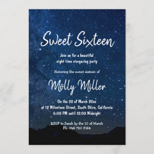 Inbjudan till Sweet sixteen Starry night