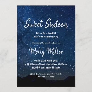 Inbjudan till Sweet sixteen Starry night