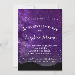 Inbjudan till sweet sixteen Stars Glitter