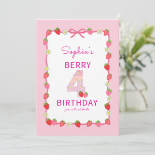 Inbjudan till Sweet Strawberry 4e födelsedagen