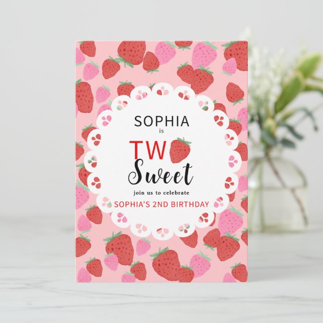 Inbjudan till Sweet Strawberry Snöre (Stående Fram)