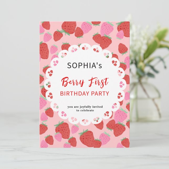 Inbjudan till Sweet Strawberry Snöre (Stående Fram)