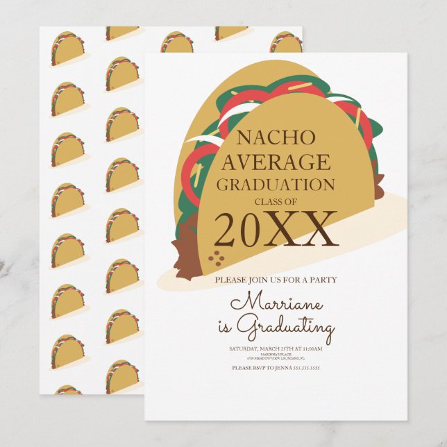 Inbjudan till Taco Fiesta Brunch Studenten (Fram/baksida)