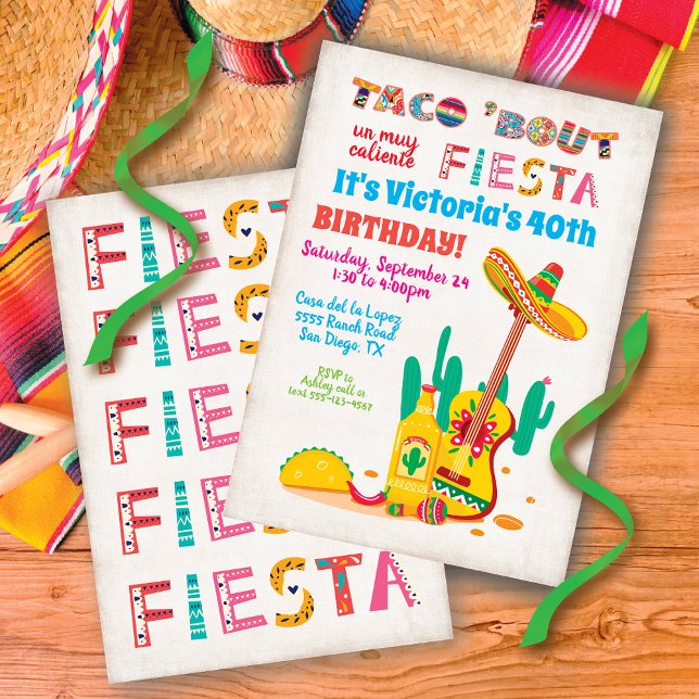 Inbjudan till Taco'bout Birthday Fiesta Party (Skapare uppladdad)