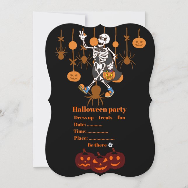 Inbjudan till taloky Halloween fest - Cute & Scary (Framsida)