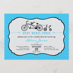 Inbjudan till Tandem Bicycle Boy Baby Shower