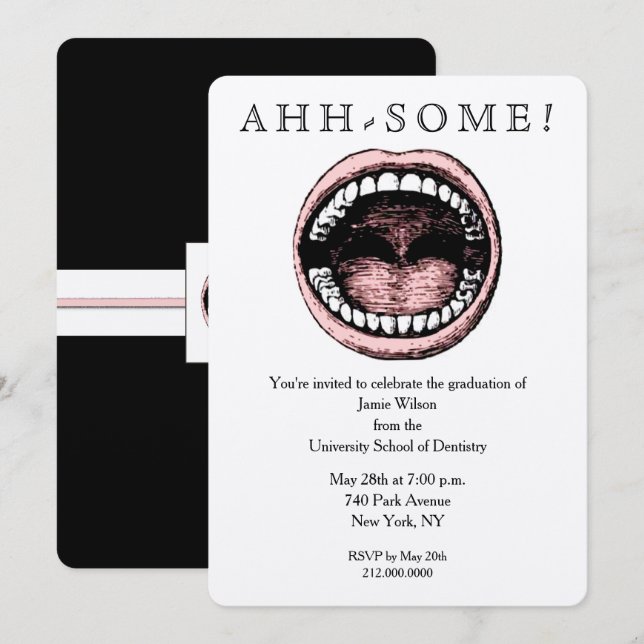 Inbjudan till tandläkarfest (Fram/baksida)