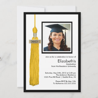 Inbjudan till Tassel Photo Studenten Guld & White