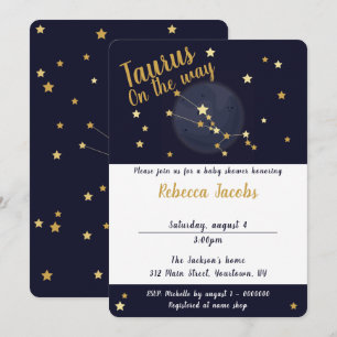 Inbjudan till Taurus zodiac Baby Shower