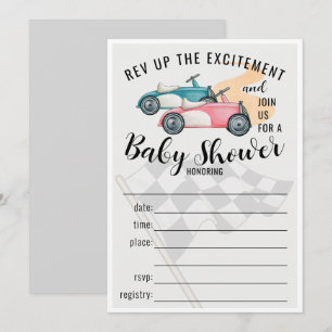 Inbjudan till tävla Cars Fyll i babykläder